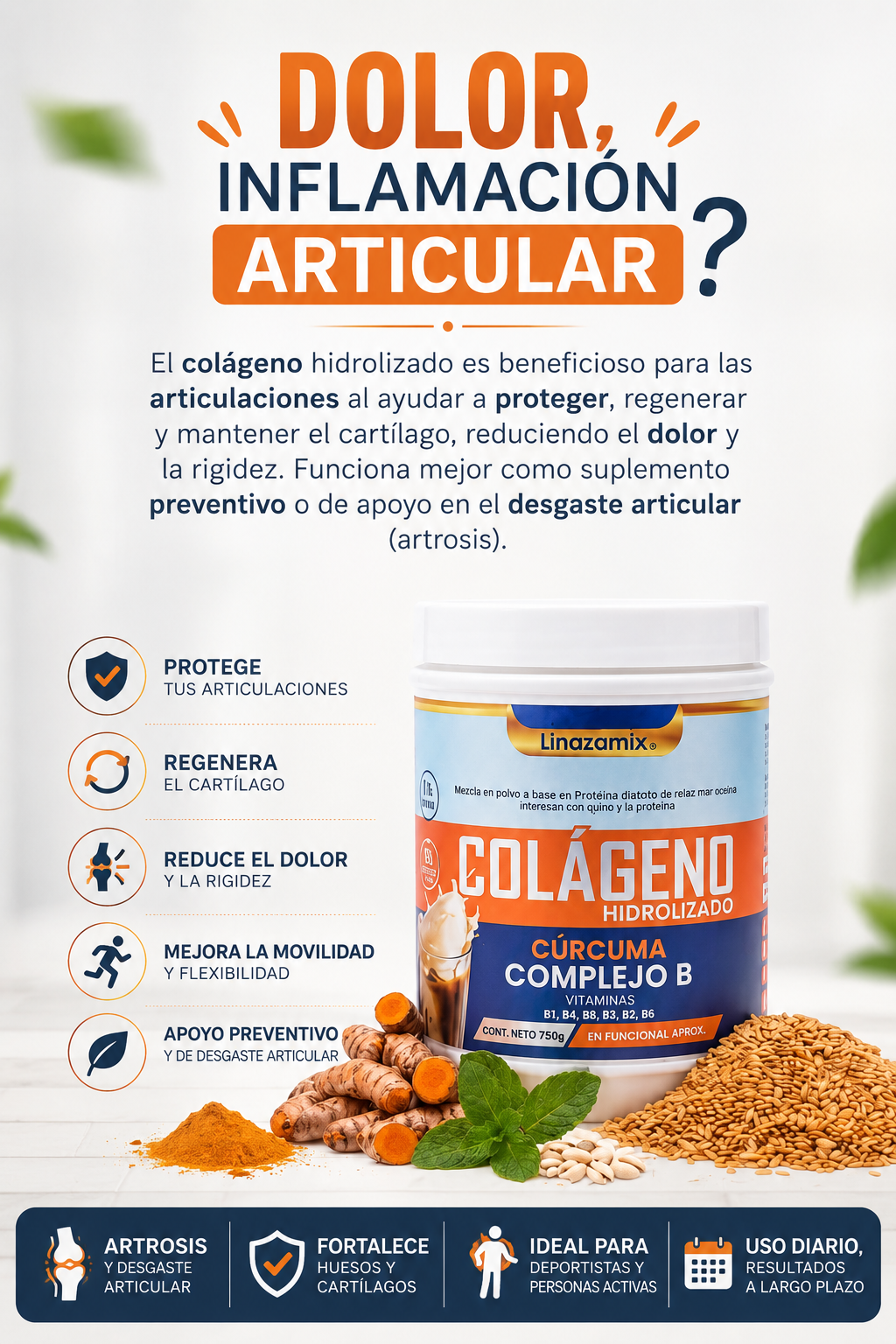 COLAGENO DORADO CURCUMA PREMIUM X 750 g