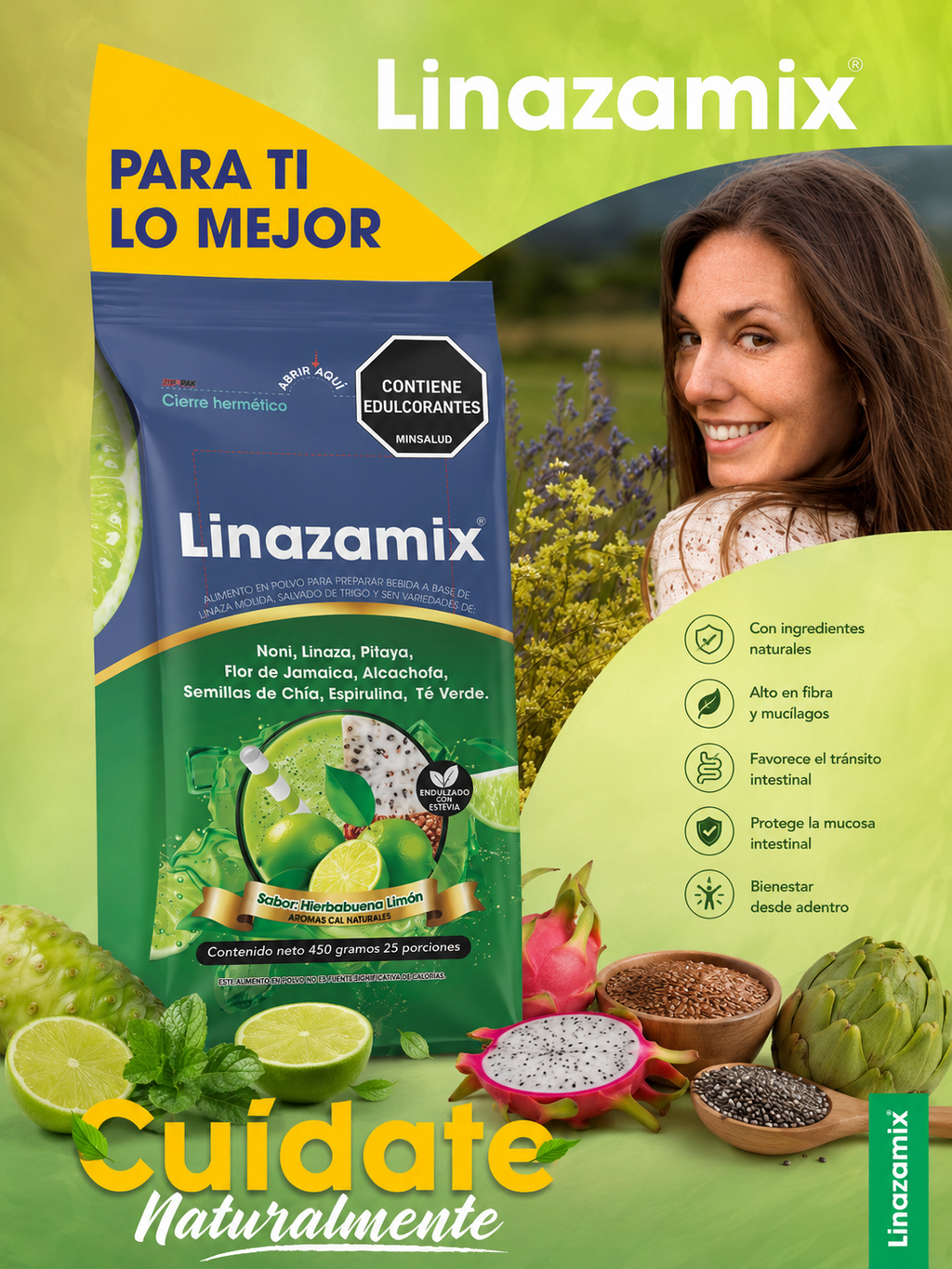 LINAZAMIX  NATURAL O SABOR X 450 g