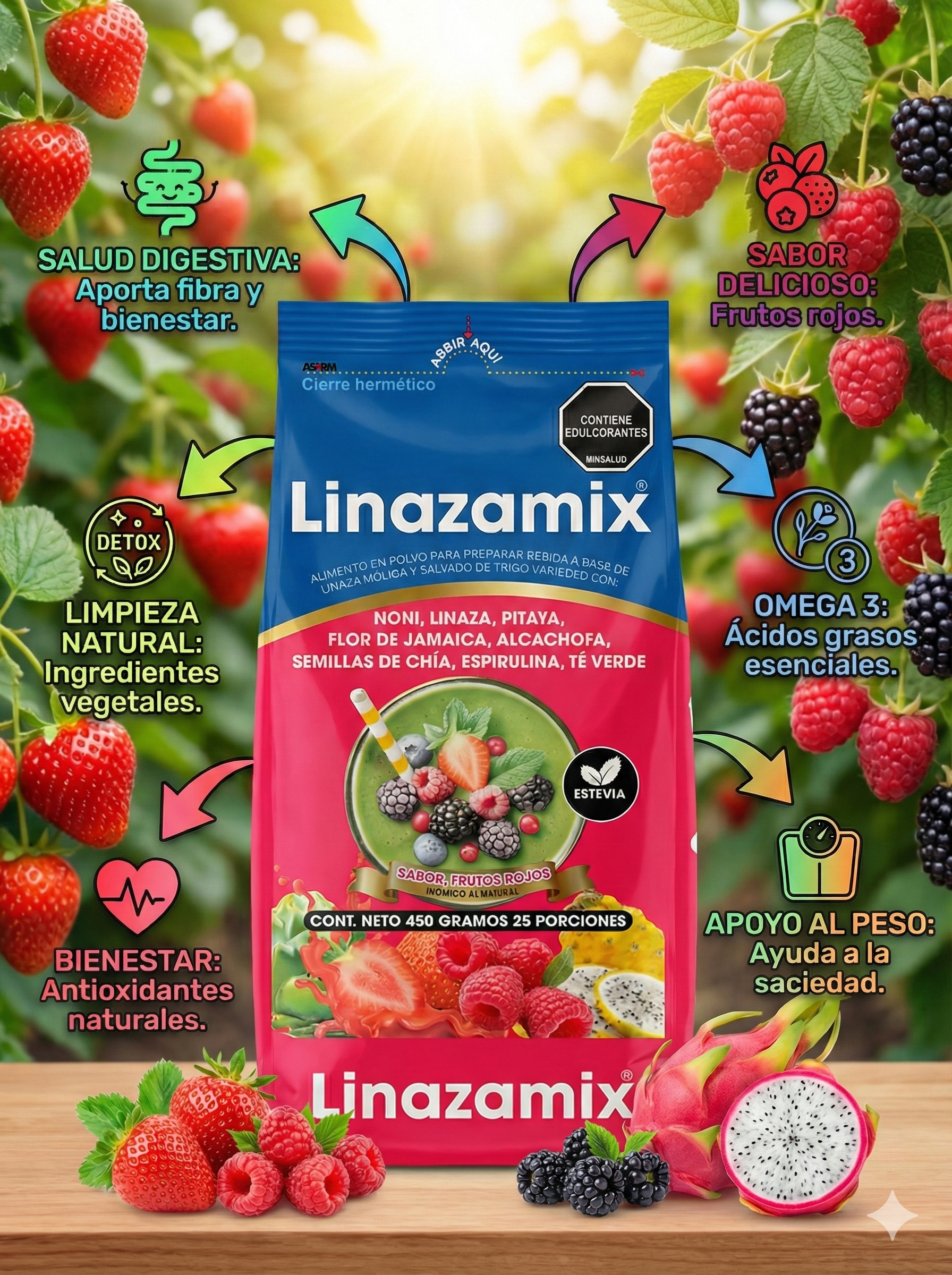 LINAZAMIX  NATURAL O SABOR X 450 g
