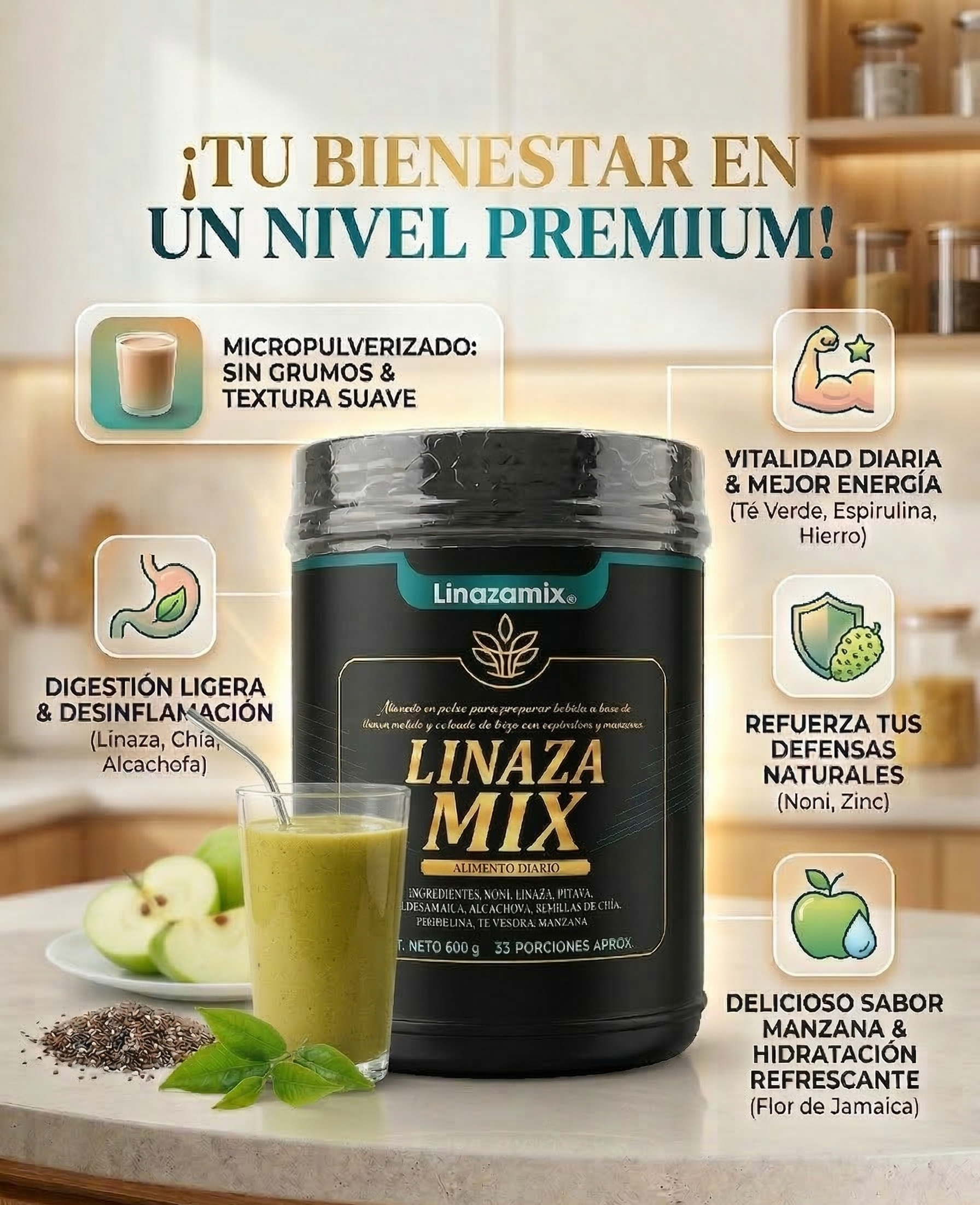 LINAZAMIX PREMIUM MANZANA X 600 g