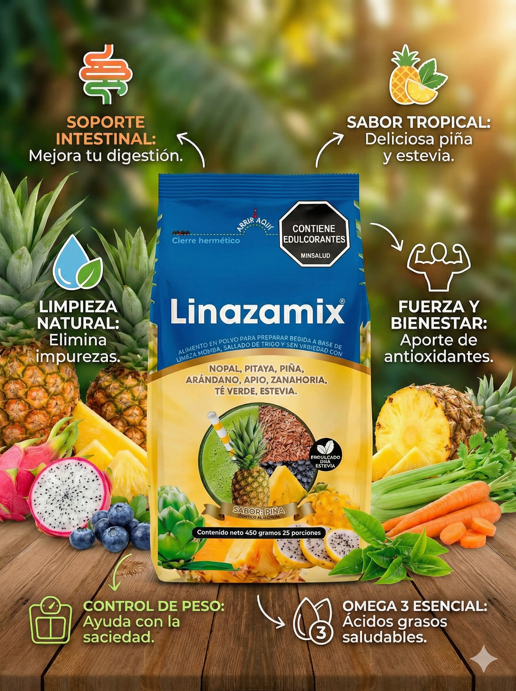 LINAZAMIX  NATURAL O SABOR X 450 g