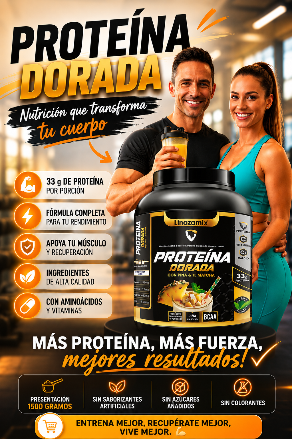 PROTEINA DORADA TE MATCHA X 1500 g