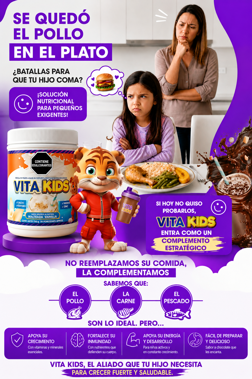 VITAKIDS VAINILLA O CHOCOLATE X 750 g